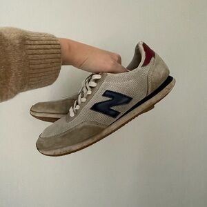 Men's Beige and Navy Casual Sneakers